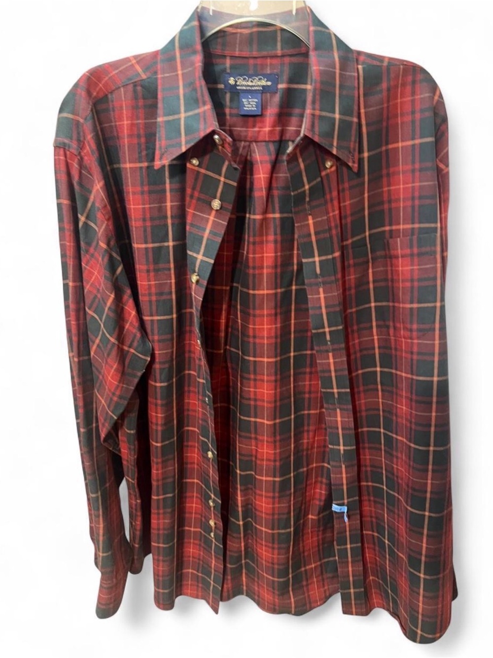 Vintage Brooks Brothers BrooksFlannel Red Size Large Long Sleeve Wool Cotton